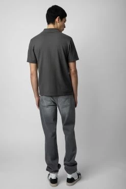 Zadig & Voltaire Dimitri Polo Shirt Carbone -Trendy Threads Deals JMTS00592 CARBONE 5