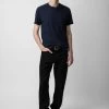 Zadig & Voltaire Stockholm Slub T-shirt Encre -Trendy Threads Deals JMTS00623 ENCRE 3