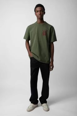 Zadig & Voltaire Teddy Skull T-shirt Used Kaki