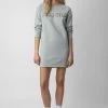 Zadig & Voltaire Diaz Glitter Dress Gris Chine Clair -Trendy Threads Deals JWDR00064 GRIS CHINE CLAIR 2 1