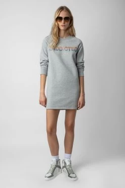 Zadig & Voltaire Diaz Glitter Dress Gris Chine Clair