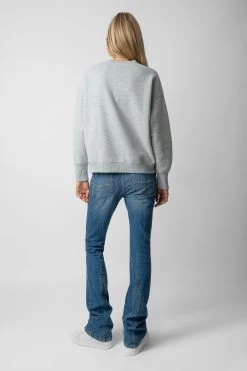Zadig & Voltaire Oscar Je T’aime Sweatshirt Gris Chine Clair -Trendy Threads Deals JWSS00578 GRIS CHINE CLAIR 5