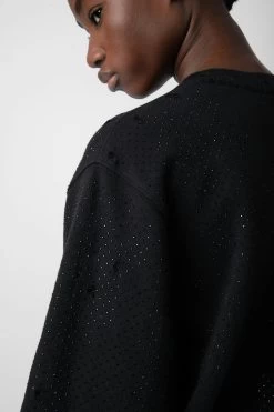 Zadig & Voltaire Edmond Diamanté Sweatshirt Black -Trendy Threads Deals JWSS00585 NOIR 5
