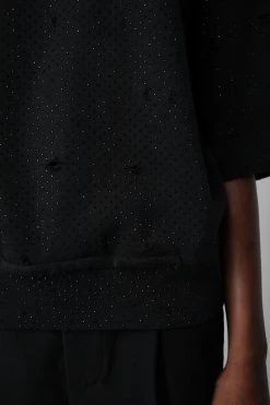 Zadig & Voltaire Edmond Diamanté Sweatshirt Black -Trendy Threads Deals JWSS00585 NOIR 7