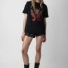 Zadig & Voltaire Edwin Devil Diamanté T-shirt Black -Trendy Threads Deals JWTS01605 NOIR 3