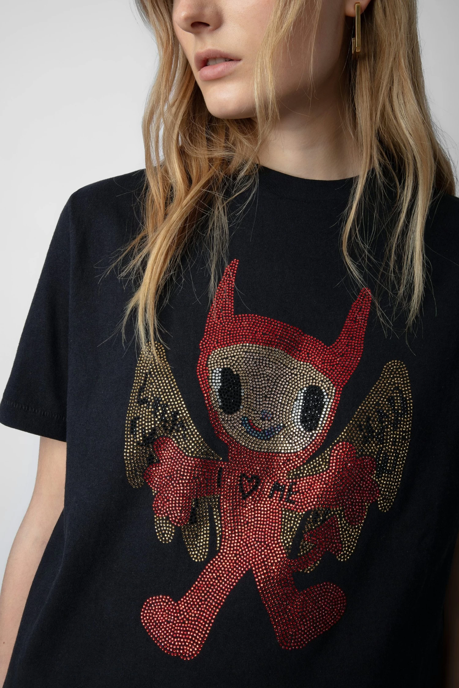 Zadig & Voltaire Edwin Devil Diamanté T-shirt Black 4 Zadig & Voltaire Edwin Devil Diamanté T-shirt Black - Image 2