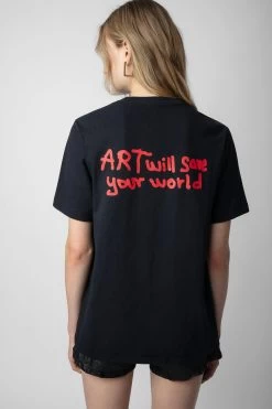 Zadig & Voltaire Edwin Devil Diamanté T-shirt Black 10 Zadig & Voltaire Edwin Devil Diamanté T-shirt Black -Trendy Threads Deals JWTS01605 NOIR 5