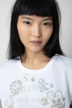 Zadig & Voltaire Woop Insignia T-shirt White -Trendy Threads Deals JWTS01625 BLANC 4