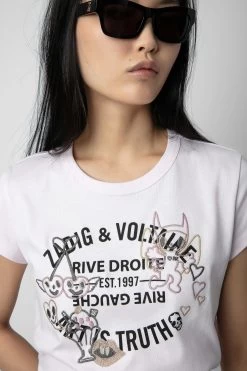 Zadig & Voltaire Woop Insignia T-shirt Parme -Trendy Threads Deals JWTS01625 PARME 4