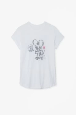 Zadig & Voltaire Woop Kiss My Ass T-shirt White -Trendy Threads Deals JWTS01632 BLANC 1