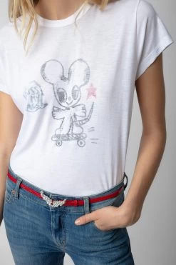 Zadig & Voltaire Woop Kiss My Ass T-shirt White -Trendy Threads Deals JWTS01632 BLANC 4 1