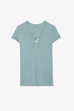 Zadig & Voltaire Story Fishnet T-shirt Glacier -Trendy Threads Deals JWTS01643 GLACIER