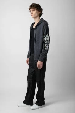 Zadig & Voltaire Oliver Cardigan Anthracite -Trendy Threads Deals KMCA00221 ANTHRACITE 2