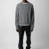 Zadig & Voltaire Marko Sweater Gris Moyen -Trendy Threads Deals KMSW00678 GRIS MOYEN 3