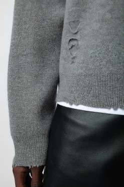 Zadig & Voltaire Marko Sweater Gris Moyen -Trendy Threads Deals KMSW00678 GRIS MOYEN 4