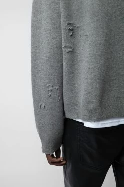 Zadig & Voltaire Marko Sweater Gris Moyen -Trendy Threads Deals KMSW00678 GRIS MOYEN 6