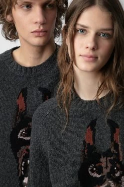 Zadig & Voltaire Jordan Sweater Anthracite -Trendy Threads Deals KMSW00680 ANTHRACITE 13