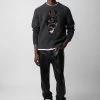 Zadig & Voltaire Jordan Sweater Anthracite -Trendy Threads Deals KMSW00680 ANTHRACITE 3