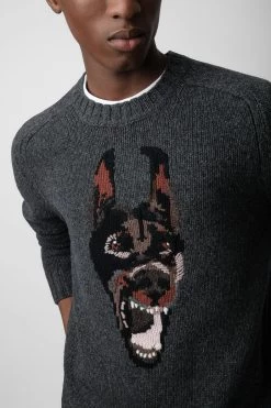 Zadig & Voltaire Jordan Sweater Anthracite -Trendy Threads Deals KMSW00680 ANTHRACITE 4