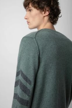 Zadig & Voltaire Kennedy Cashmere Sweater Bleu Treillis 9 Zadig & Voltaire Kennedy Cashmere Sweater Bleu Treillis -Trendy Threads Deals KMSW00693 BLEU TREILLIS 5