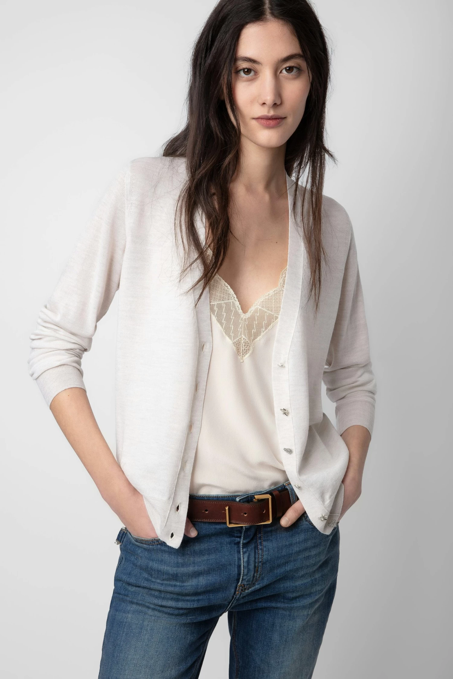 Zadig & Voltaire Jemmy Jewel Cardigan Neige 5 Zadig & Voltaire Jemmy Jewel Cardigan Neige - Image 3