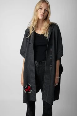 Zadig & Voltaire Inna Cashmere Cardigan Kaki Slate -Trendy Threads Deals KWCO00071 KAKI SLATE 4