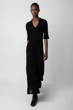 Zadig & Voltaire Memphis Dress Black -Trendy Threads Deals KWDR00169 NOIR 6