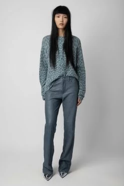 Zadig & Voltaire Markus Leopard Cashmere Sweater Nuage -Trendy Threads Deals KWSW01530 NUAGE 2