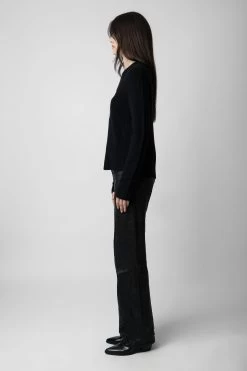 Zadig & Voltaire Lili Cashmere Sweater Black 9 Zadig & Voltaire Lili Cashmere Sweater Black -Trendy Threads Deals KWSW01553 NOIR 4