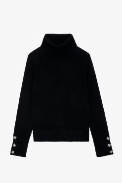 Zadig & Voltaire Boxy Jewelled Sweater Black -Trendy Threads Deals KWSW01595 NOIR