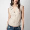 Zadig & Voltaire Lunny Sweater Ecru -Trendy Threads Deals KWSW01603 ECRU 2