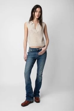 Zadig & Voltaire Lunny Sweater Ecru -Trendy Threads Deals KWSW01603 ECRU 3