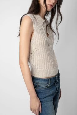 Zadig & Voltaire Lunny Sweater Ecru -Trendy Threads Deals KWSW01603 ECRU 4