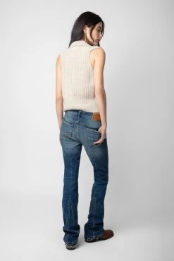 Zadig & Voltaire Lunny Sweater Ecru -Trendy Threads Deals KWSW01603 ECRU 5