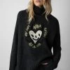 Zadig & Voltaire Alma We Heart Sweater Anthracite -Trendy Threads Deals KWSW01606 ANTHRACITE 2 1