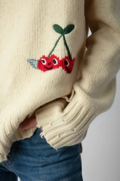 Zadig & Voltaire Bleeza Sweater Vanille -Trendy Threads Deals KWSW01624 VANILLE 4