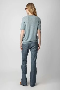 Zadig & Voltaire Ida Photoprint Cashmere Sweater Nuage -Trendy Threads Deals KWSW01627 NUAGE 5