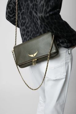 Zadig & Voltaire Rock Clutch Military -Trendy Threads Deals LWBA00001 MILITARY 8