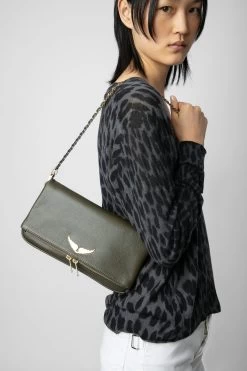 Zadig & Voltaire Rock Clutch Military -Trendy Threads Deals LWBA00001 MILITARY 9