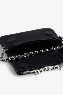 Zadig & Voltaire Rock Nano Dotted Swiss Clutch Black -Trendy Threads Deals LWBA02381 NOIR 5