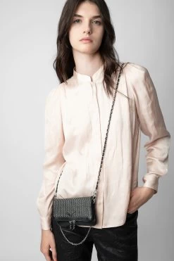 Zadig & Voltaire Rock Nano Dotted Swiss Clutch Black -Trendy Threads Deals LWBA02381 NOIR 8 1