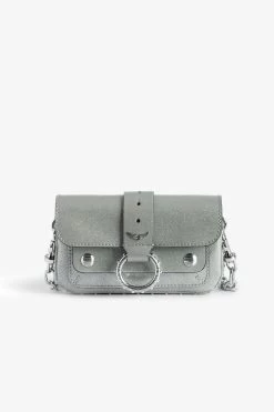 Zadig & Voltaire Kate Metallic Wallet Bag Silver