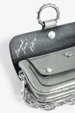 Zadig & Voltaire Kate Metallic Wallet Bag Silver -Trendy Threads Deals LWBA02388 SILVER 5