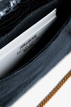 Zadig & Voltaire Rock Embossed Clutch Ink -Trendy Threads Deals LWBA02451 INK 5