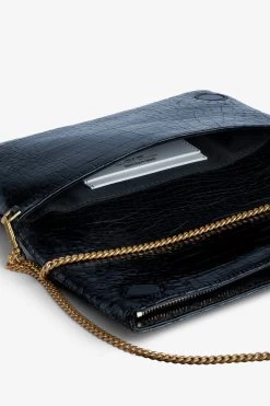 Zadig & Voltaire Rock Embossed Clutch Ink -Trendy Threads Deals LWBA02451 INK 6