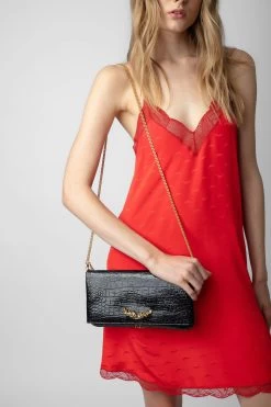 Zadig & Voltaire Rock Embossed Clutch Ink -Trendy Threads Deals LWBA02451 INK 9