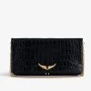 Zadig & Voltaire Rock Embossed Clutch Black -Trendy Threads Deals LWBA02451 NOIR