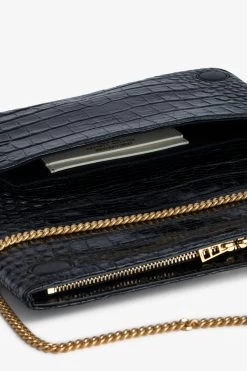 Zadig & Voltaire Rock Embossed Clutch Black 13 Zadig & Voltaire Rock Embossed Clutch Black -Trendy Threads Deals LWBA02451 NOIR 6