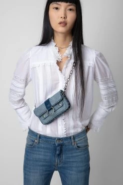 Zadig & Voltaire Kate Wallet Denim Glitter Bag Storm 15 Zadig & Voltaire Kate Wallet Denim Glitter Bag Storm -Trendy Threads Deals LWBA02456 STORM 9