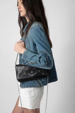 Zadig & Voltaire Rock Lucky Charms Clutch Black -Trendy Threads Deals LWBA02460 NOIR 9